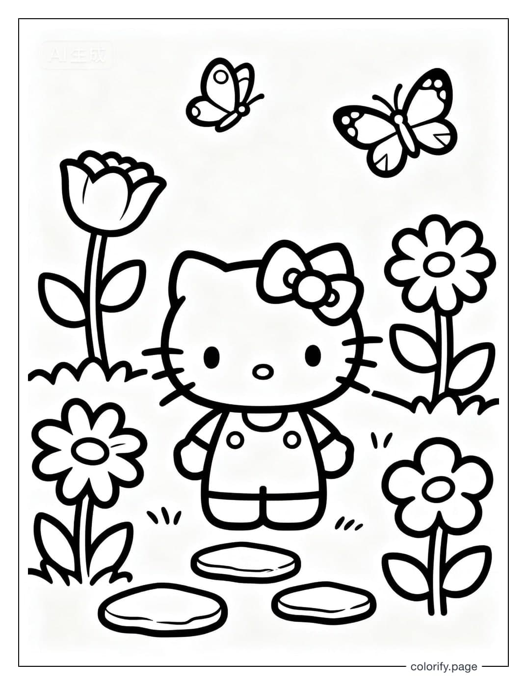 Hello Kitty coloring pages - Free & Printable (No Watermark)