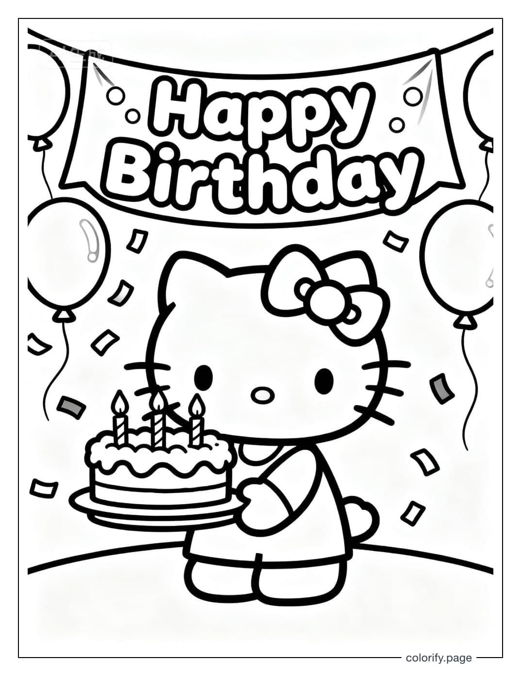 Hello Kitty coloring pages - Free & Printable (No Watermark)