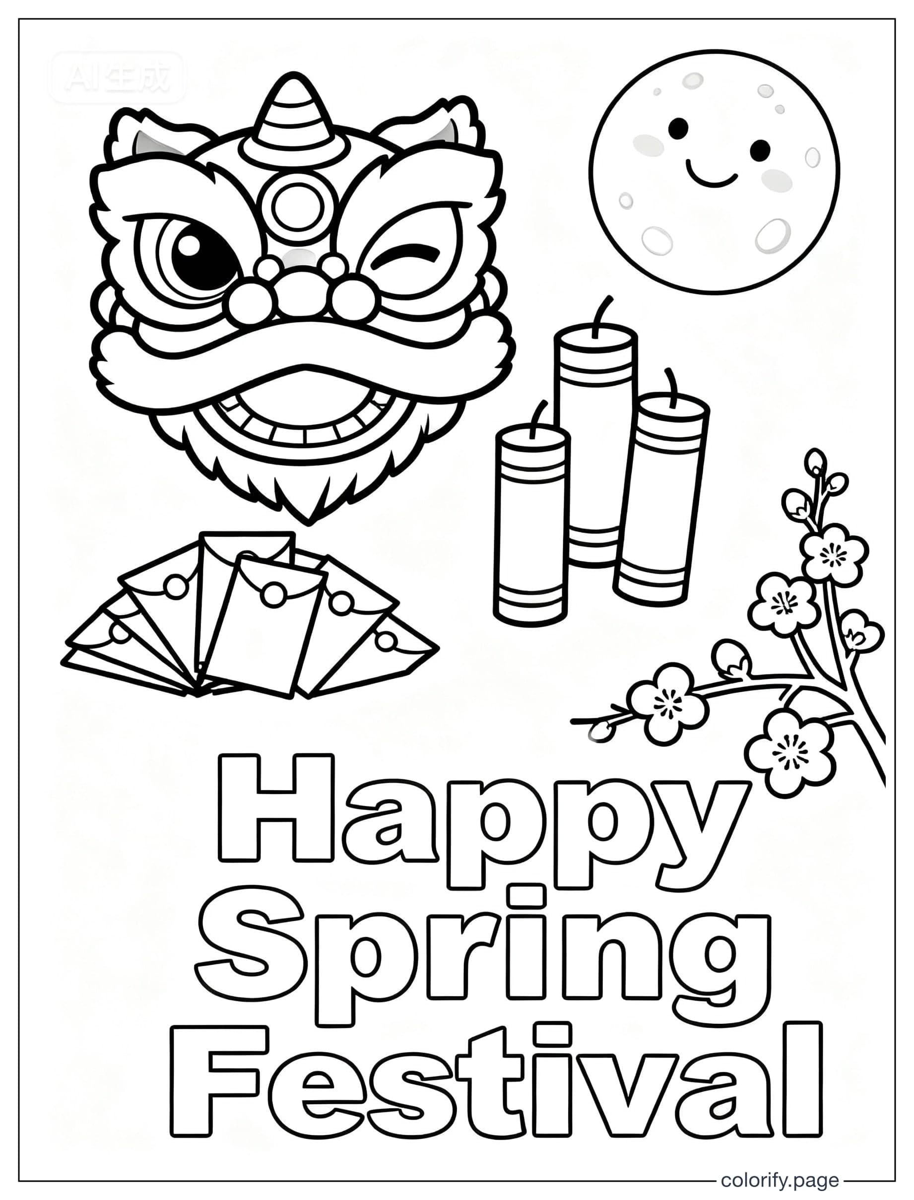 Páginas para colorear de Spring Festival - Gratis e imprimibles (Sin marca de agua)