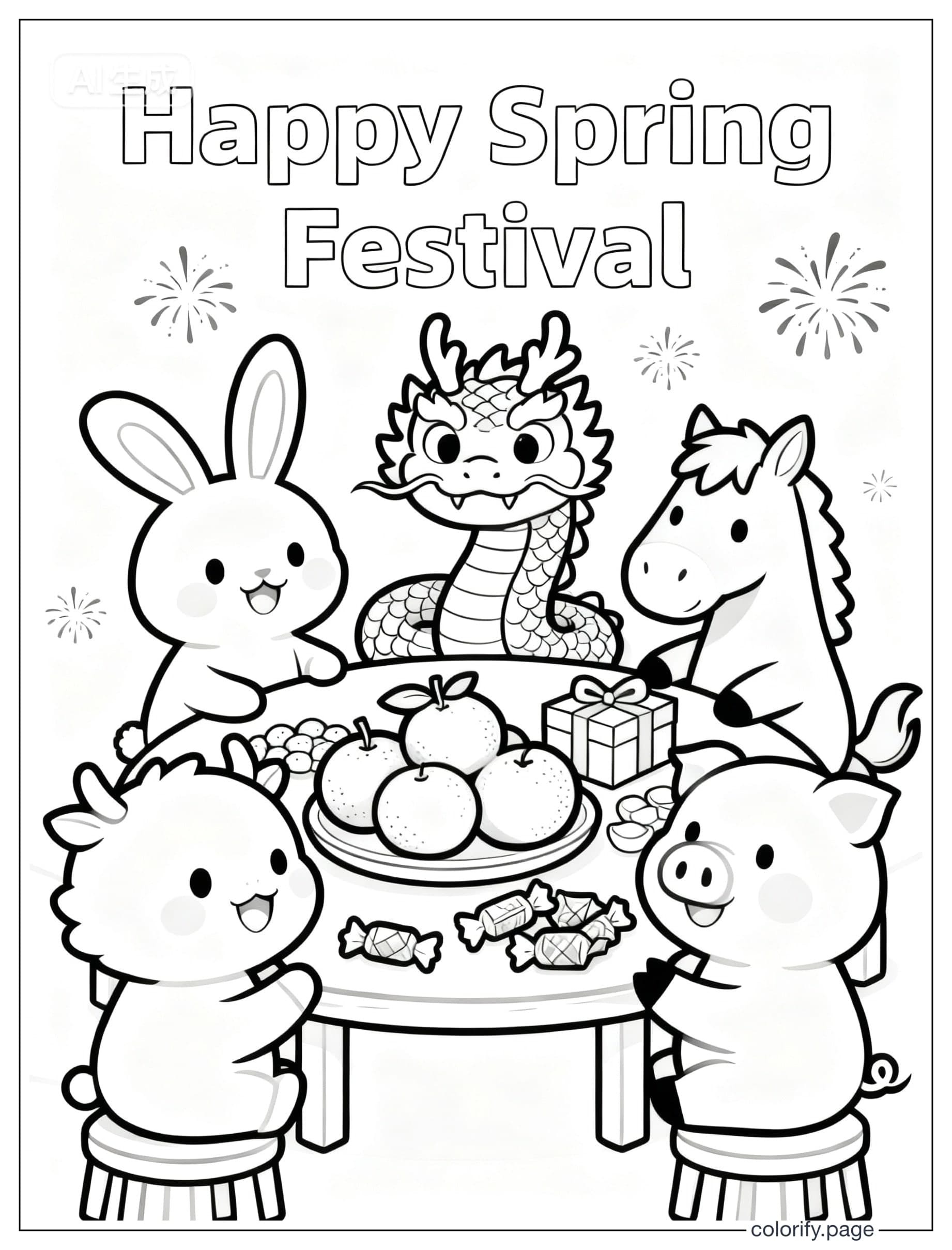 Páginas para colorear de Spring Festival - Gratis e imprimibles (Sin marca de agua)