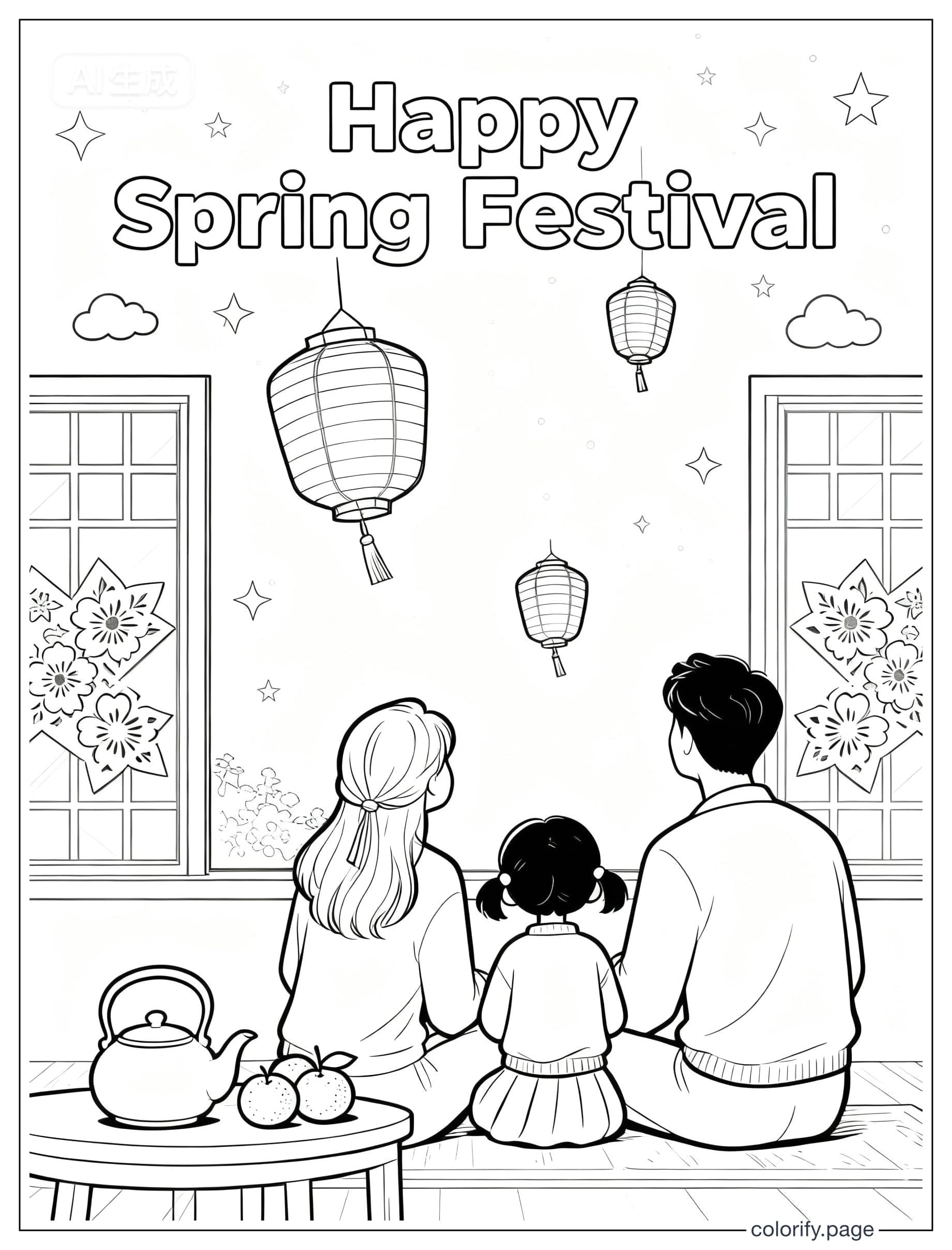 Páginas para colorear de Spring Festival - Gratis e imprimibles (Sin marca de agua)
