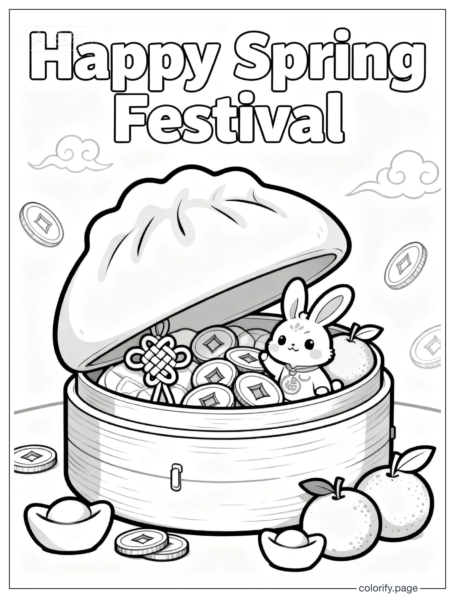 Páginas para colorear de Spring Festival - Gratis e imprimibles (Sin marca de agua)