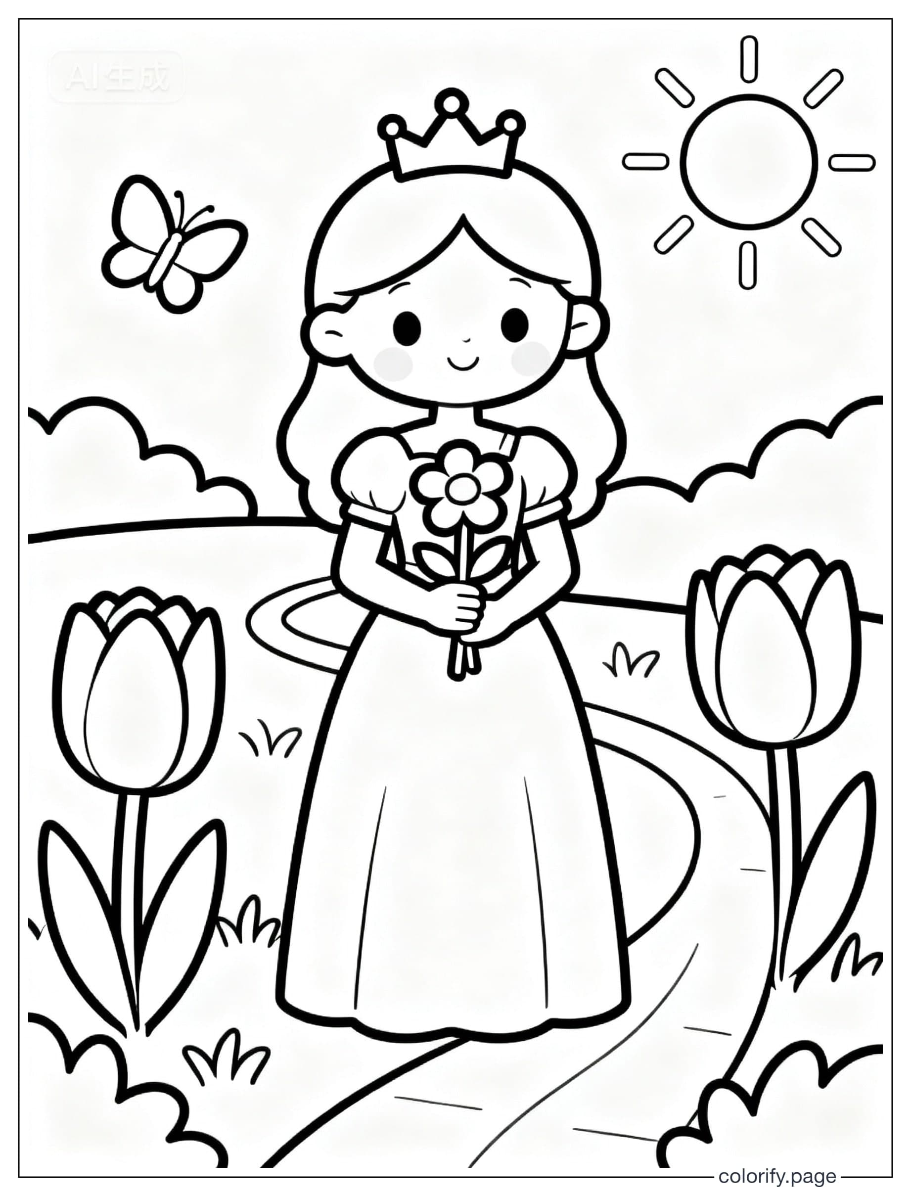 Princess coloring pages - Free & Printable (No Watermark)