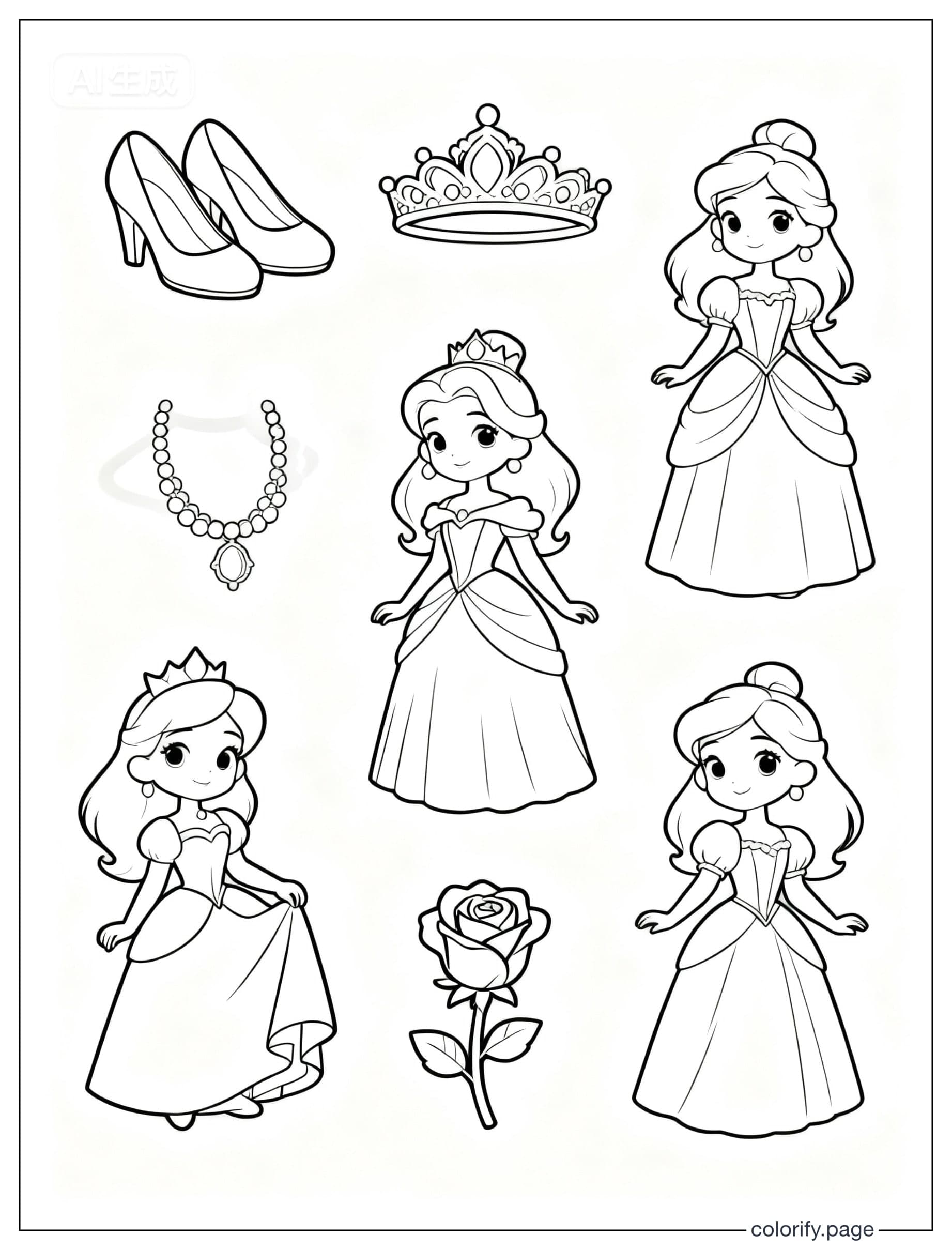 Páginas para colorear de Princess - Gratis e imprimibles (Sin marca de agua)