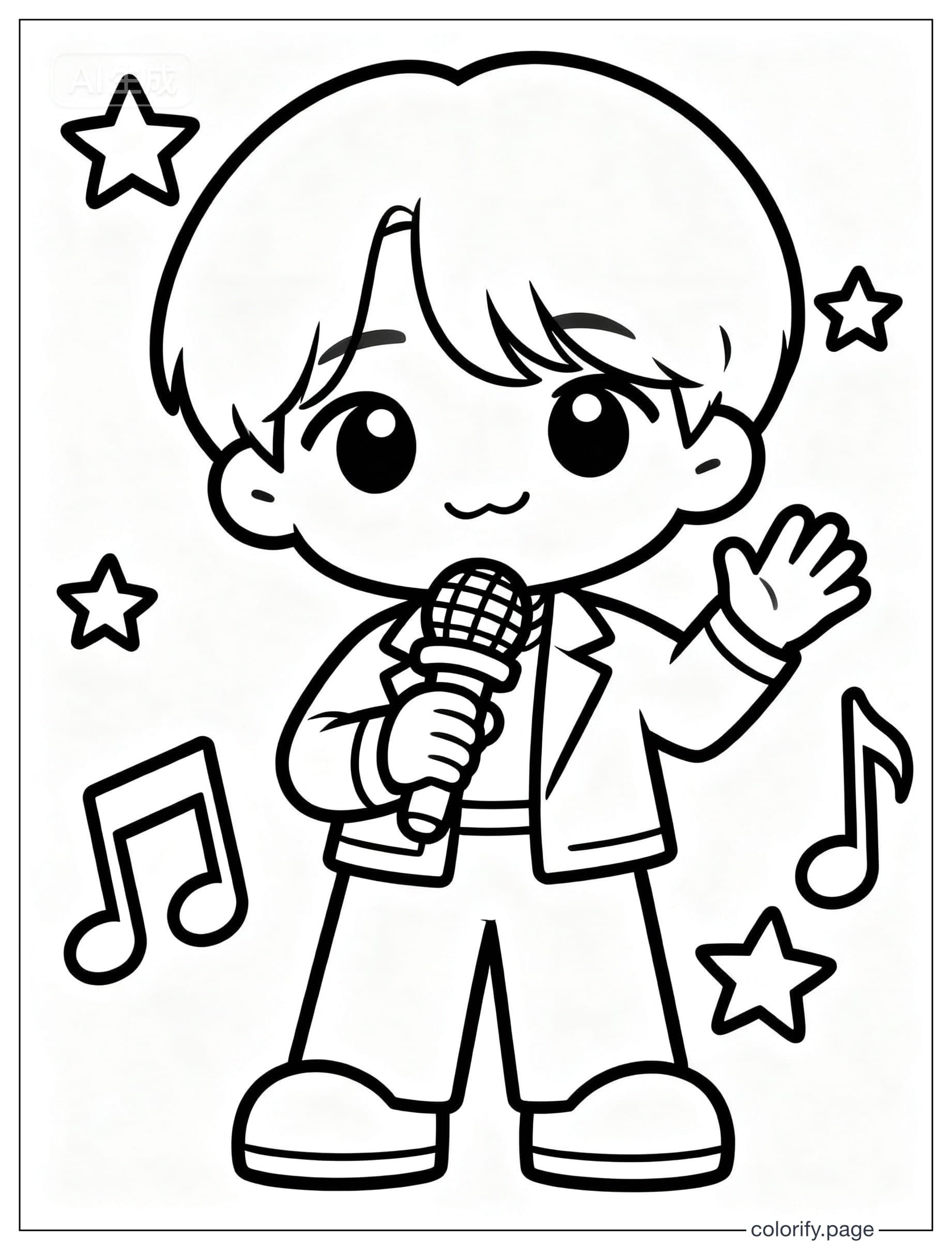 K Pop Star Coloring Page coloring pages - Free & Printable (No Watermark)