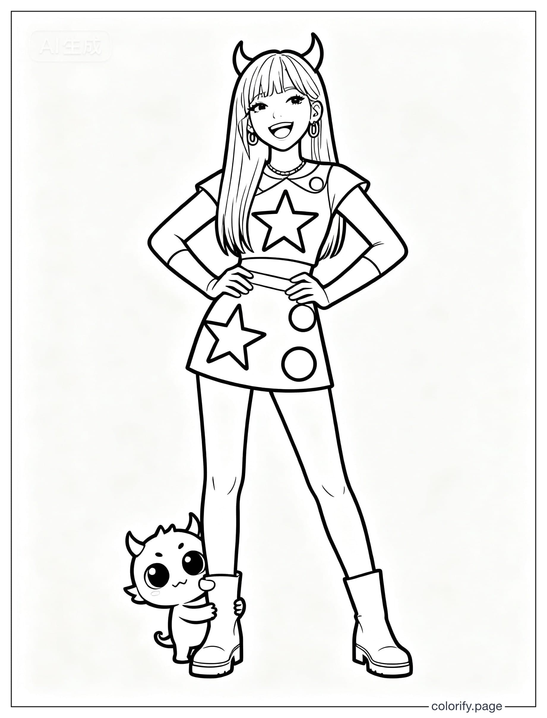 K Pop Star Coloring Page coloring pages - Free & Printable (No Watermark)