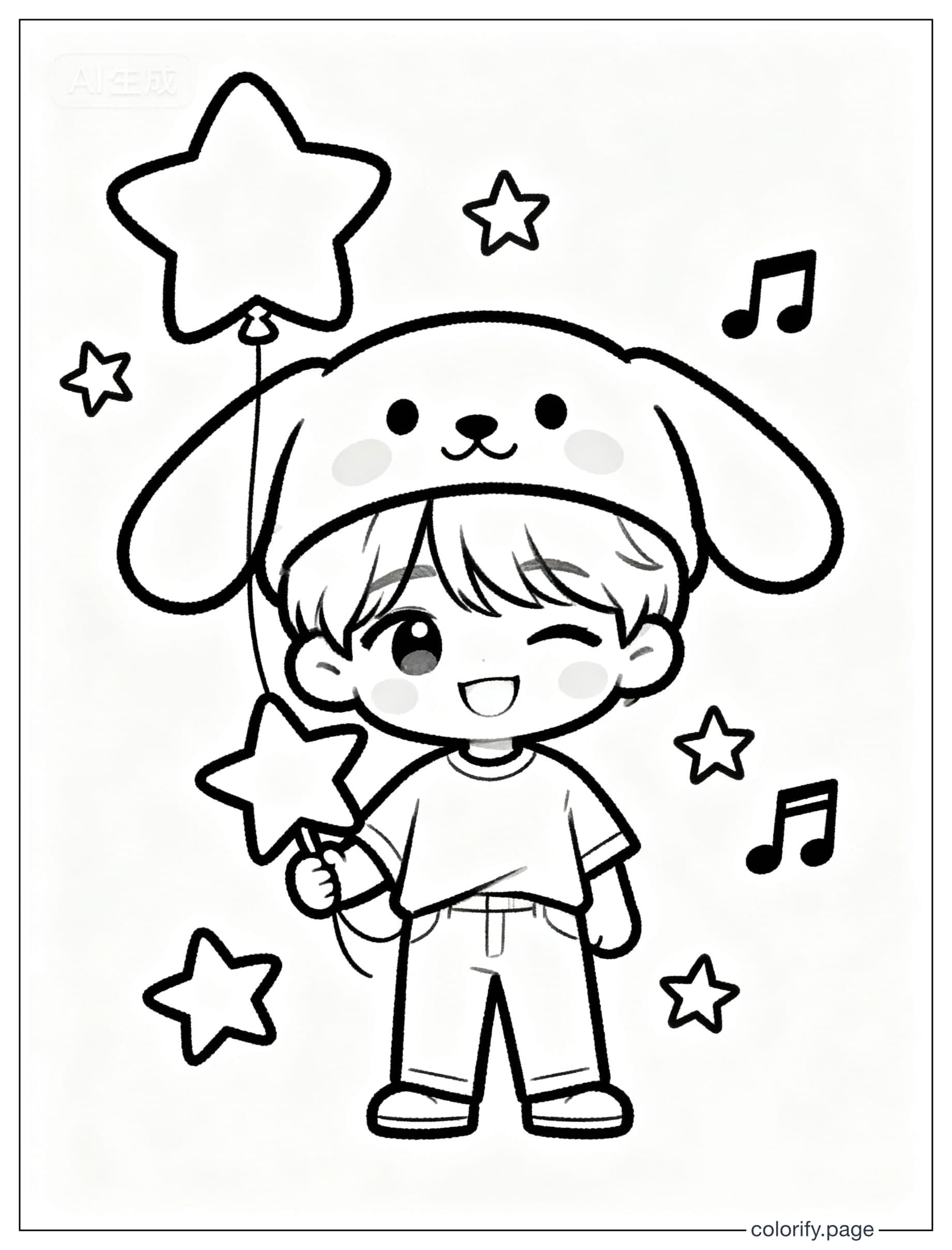 K Pop Star Coloring Page coloring pages - Free & Printable (No Watermark)