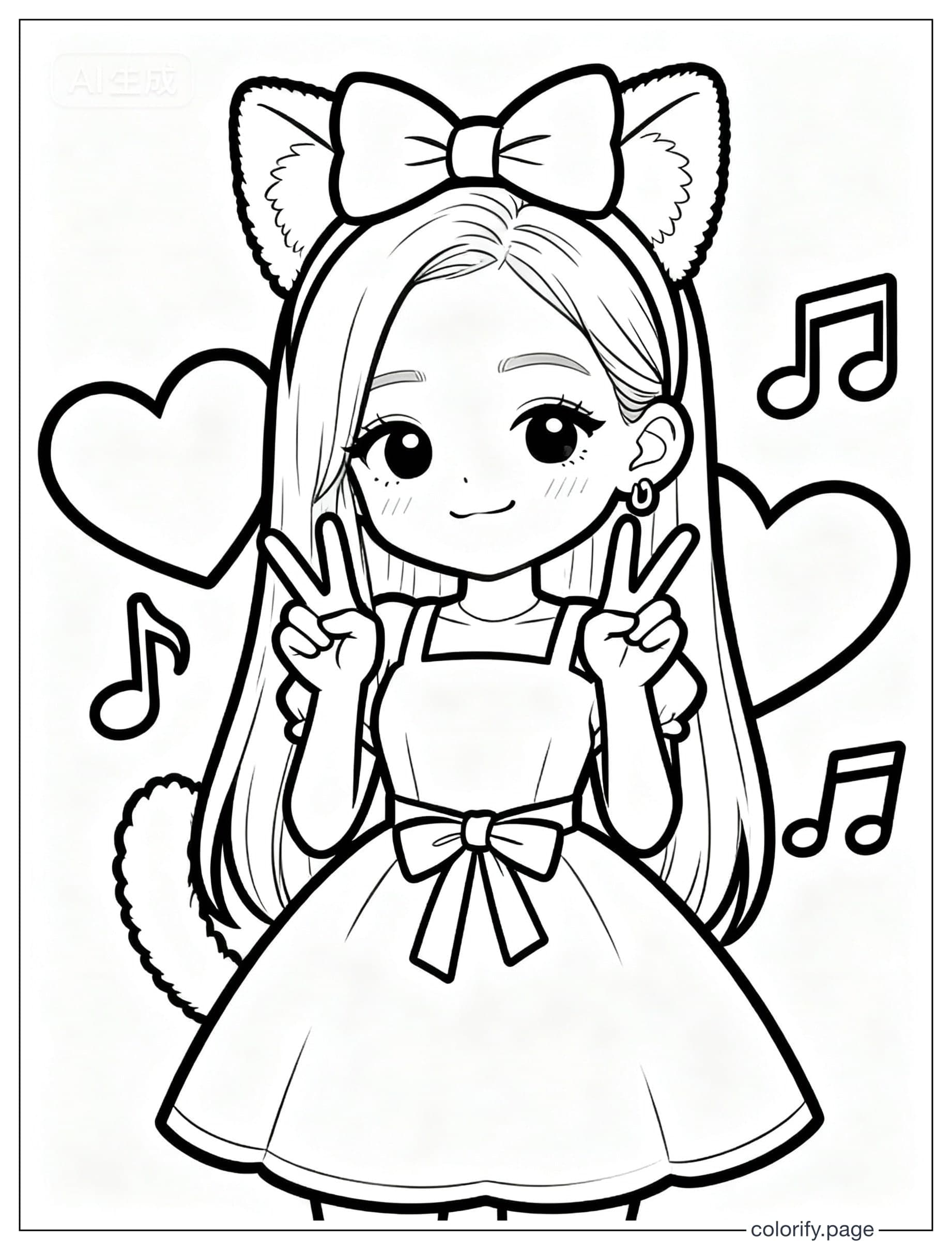 K Pop Star Coloring Page coloring pages - Free & Printable (No Watermark)
