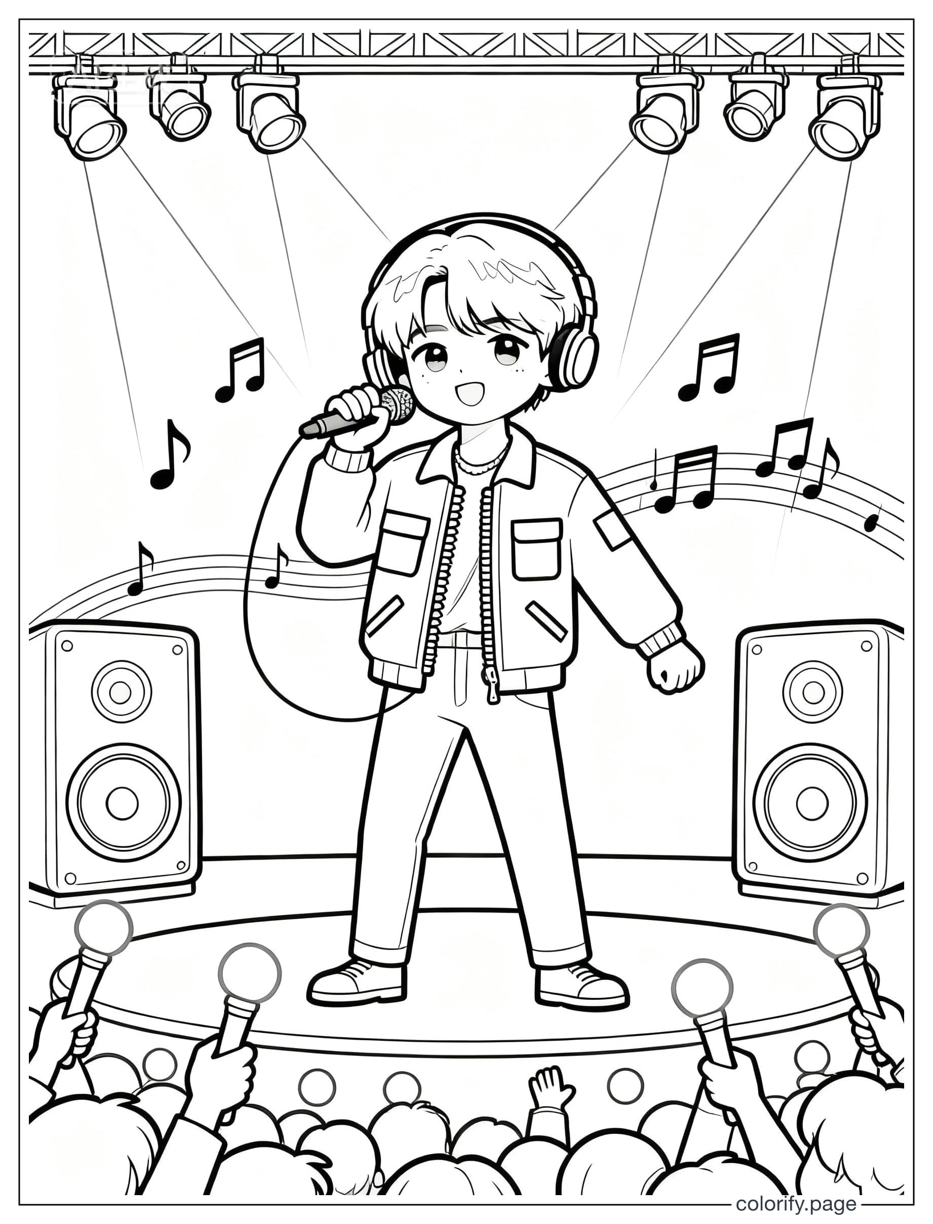 K Pop Star Coloring Page coloring pages - Free & Printable (No Watermark)