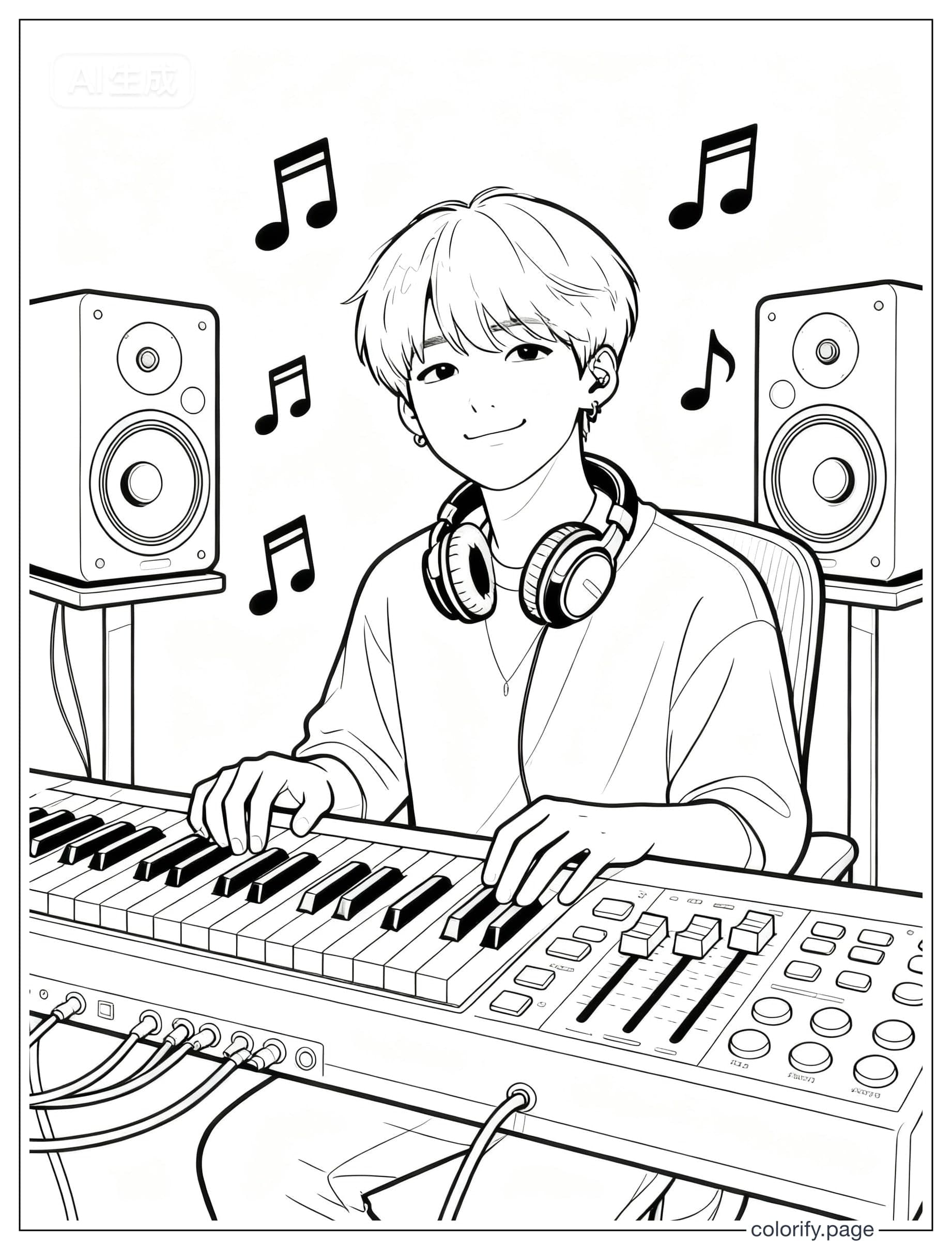 K Pop Star Coloring Page coloring pages - Free & Printable (No Watermark)