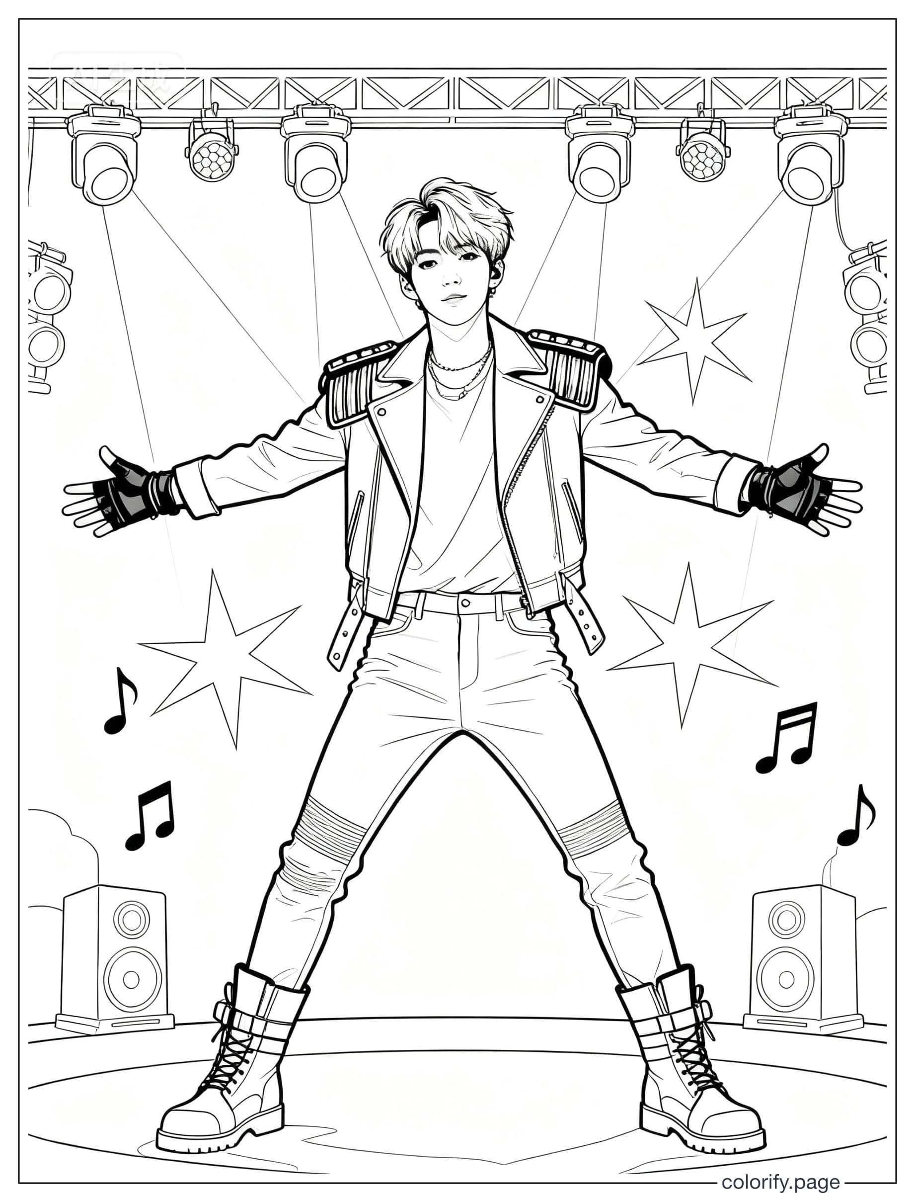 K Pop Star Coloring Page coloring pages - Free & Printable (No Watermark)
