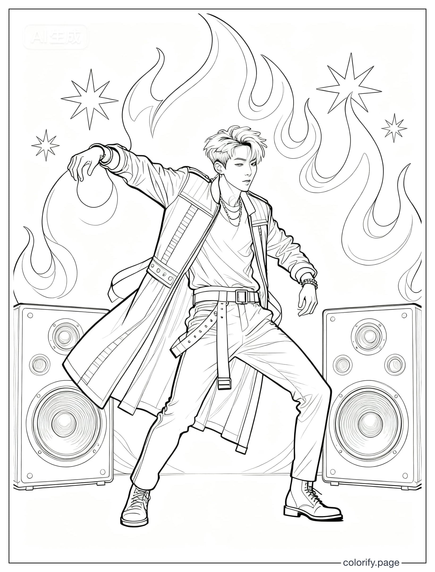 K Pop Star Coloring Page coloring pages - Free & Printable (No Watermark)