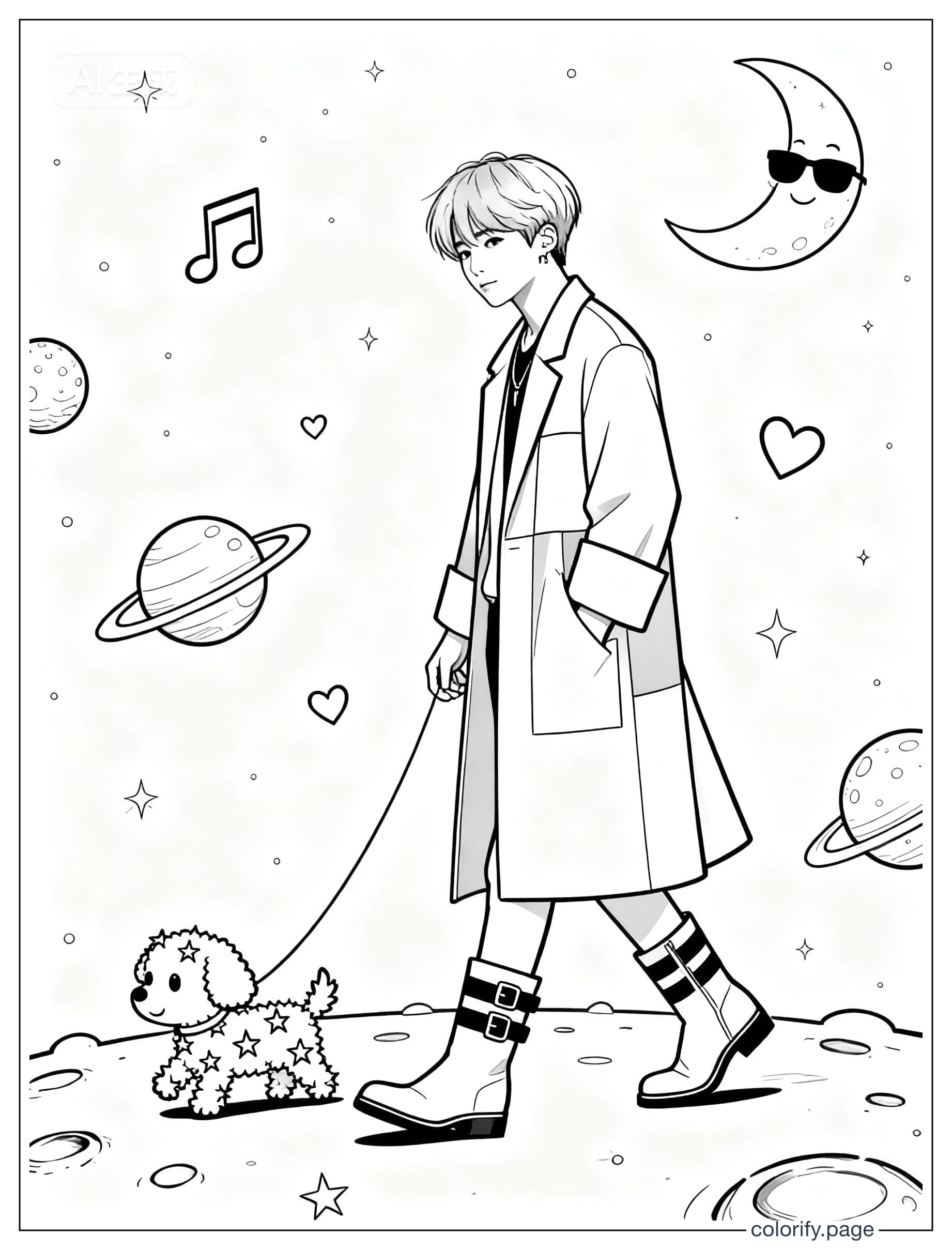 K Pop Star Coloring Page coloring pages - Free & Printable (No Watermark)