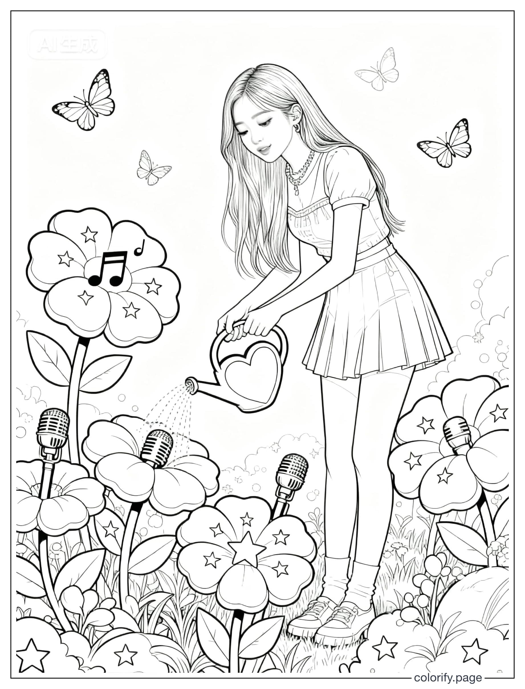 K Pop Star Coloring Page coloring pages - Free & Printable (No Watermark)