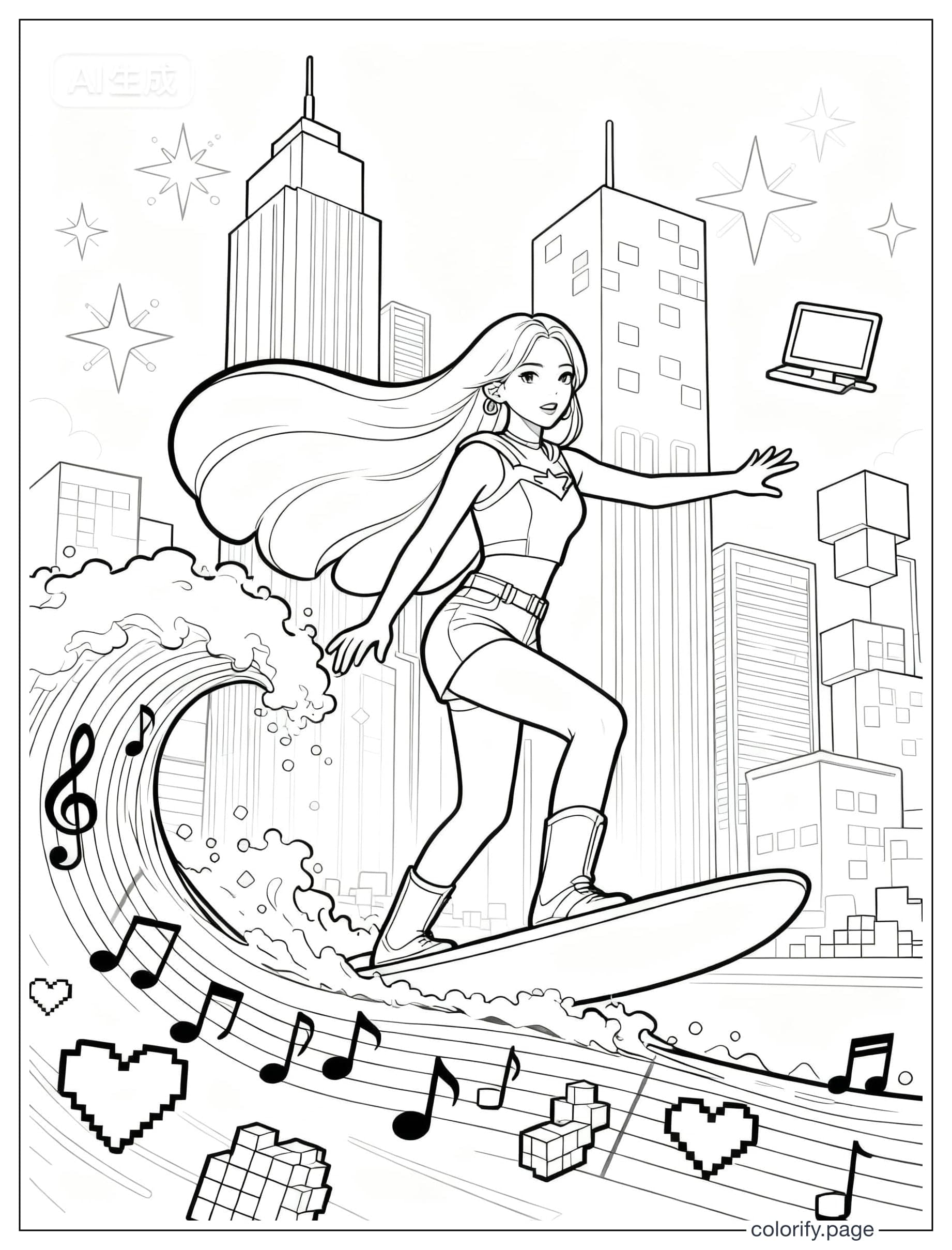K Pop Star Coloring Page coloring pages - Free & Printable (No Watermark)