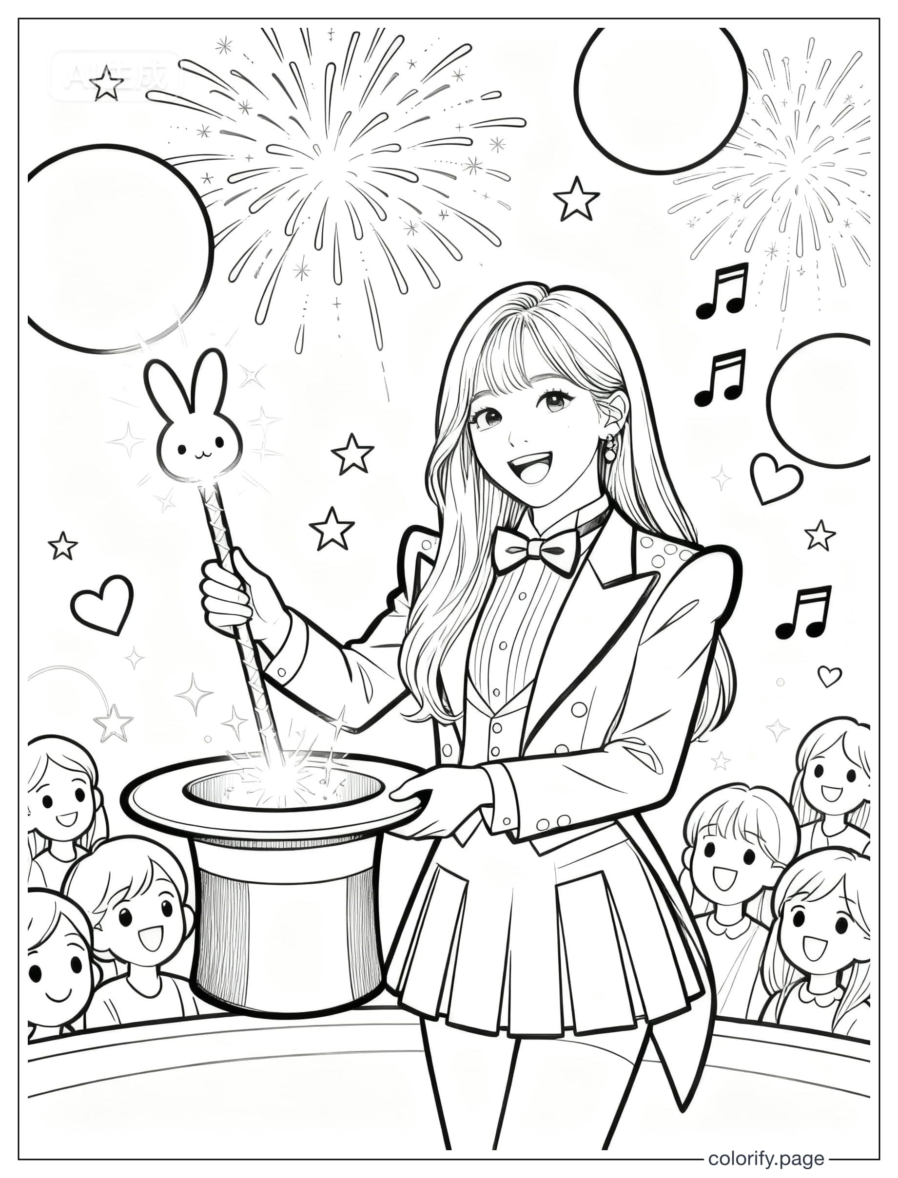 K Pop Star Coloring Page coloring pages - Free & Printable (No Watermark)