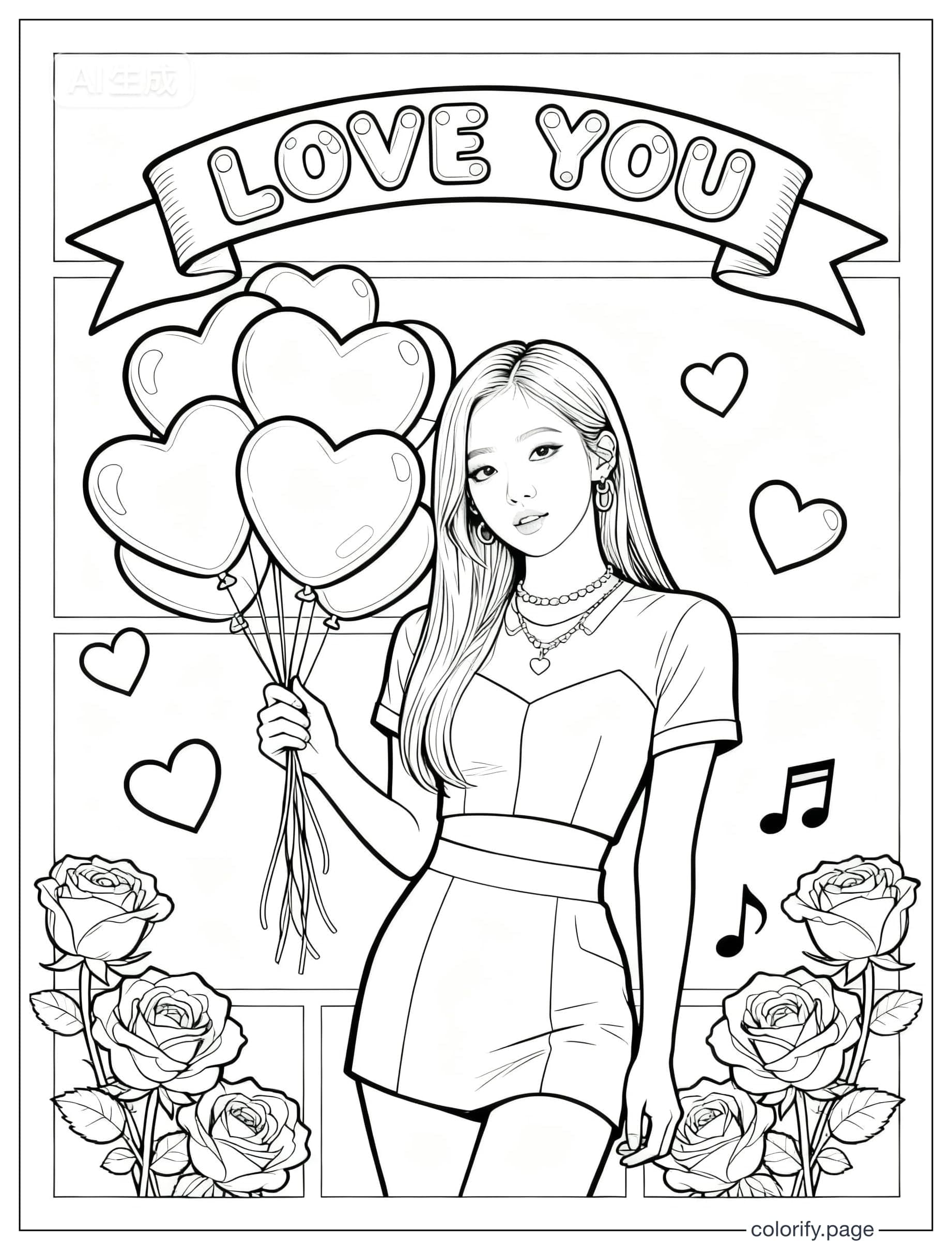 K Pop Star Coloring Page coloring pages - Free & Printable (No Watermark)