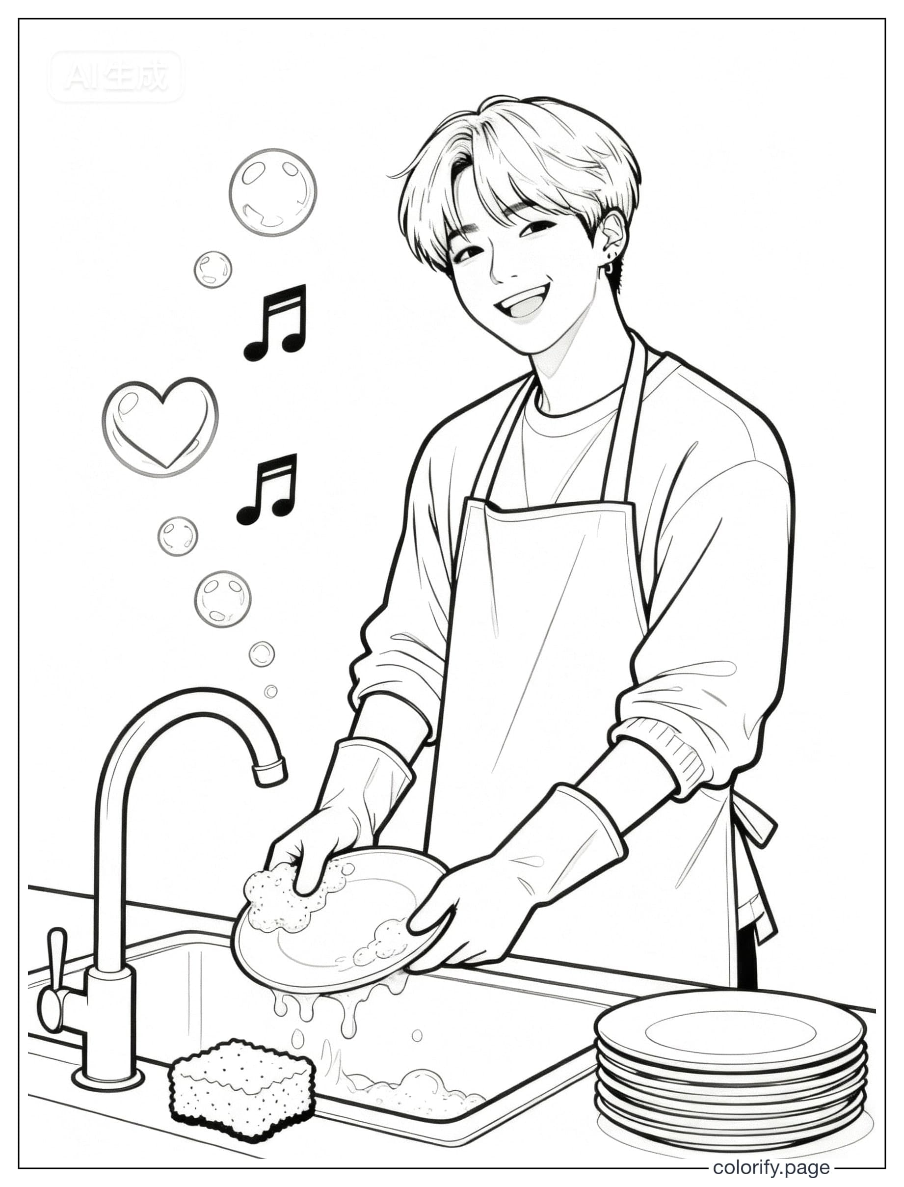 K Pop Star Coloring Page coloring pages - Free & Printable (No Watermark)