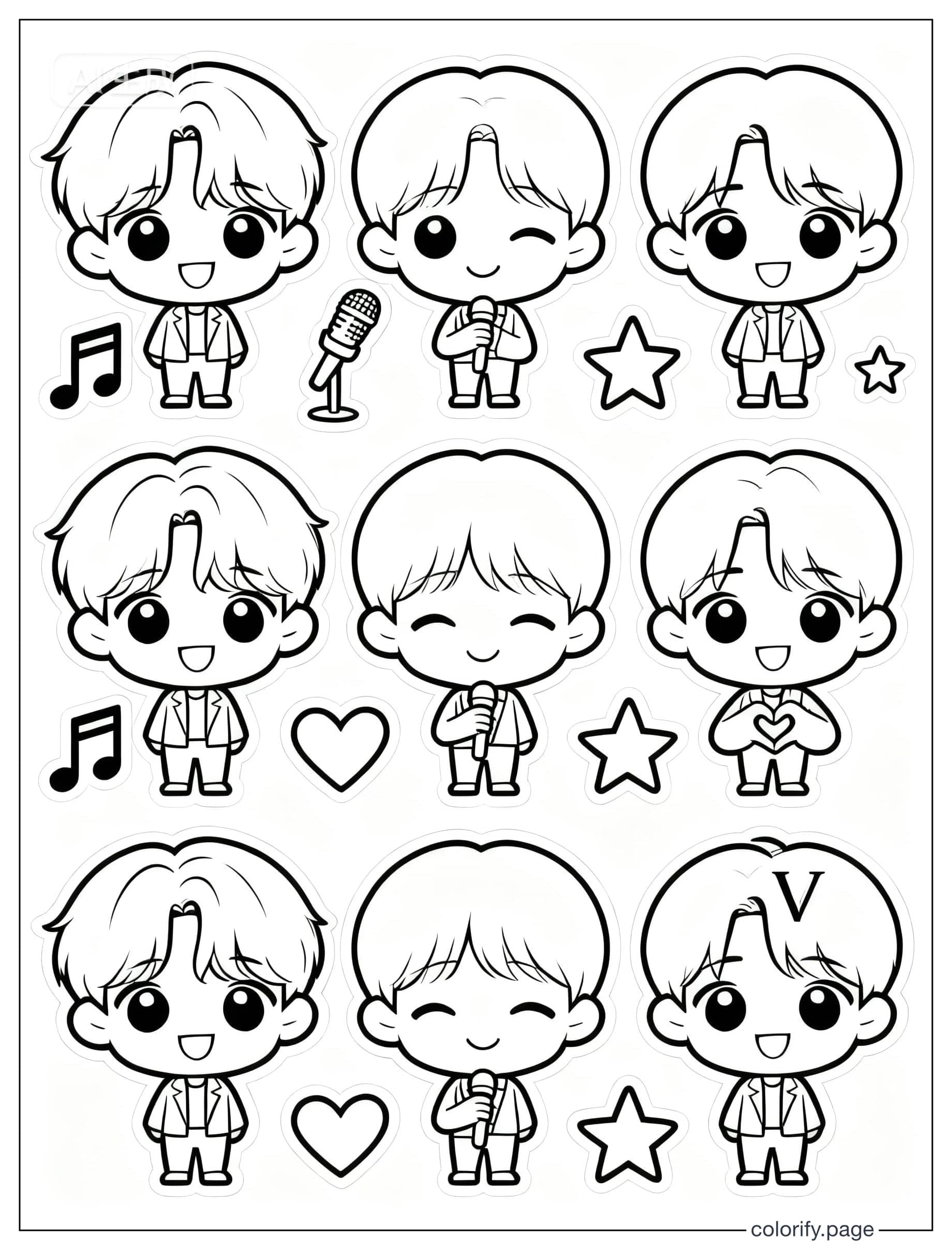 K Pop Star Coloring Page coloring pages - Free & Printable (No Watermark)