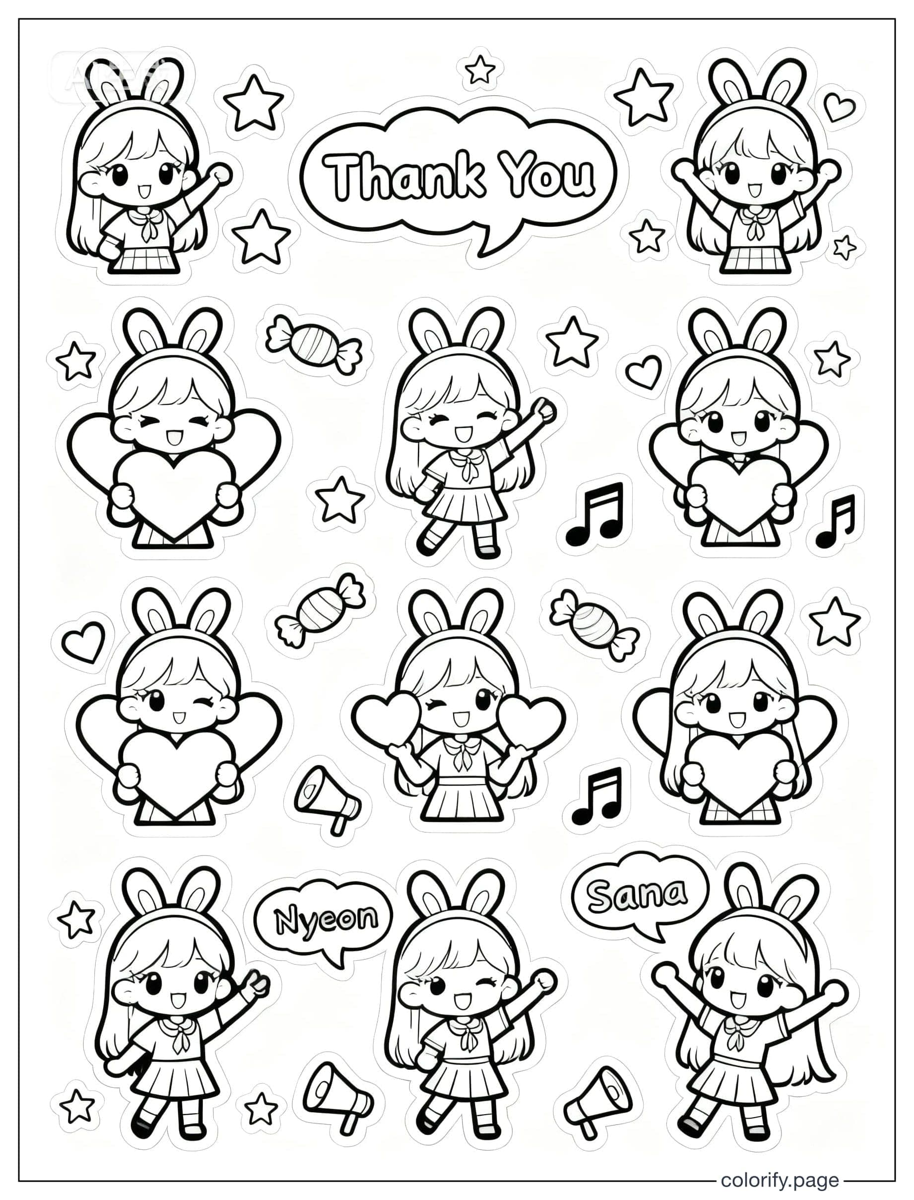 K Pop Star Coloring Page coloring pages - Free & Printable (No Watermark)