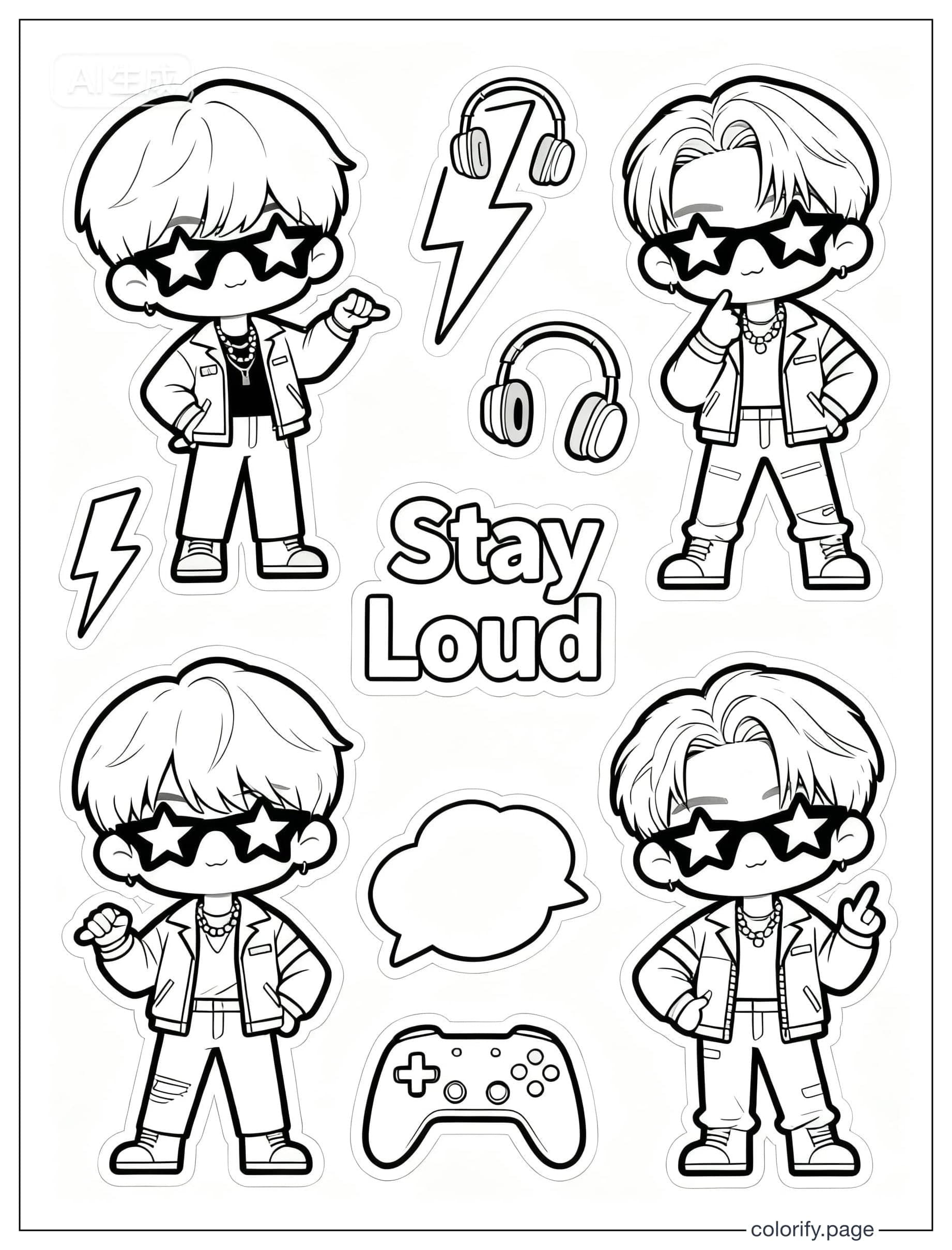 K Pop Star Coloring Page coloring pages - Free & Printable (No Watermark)